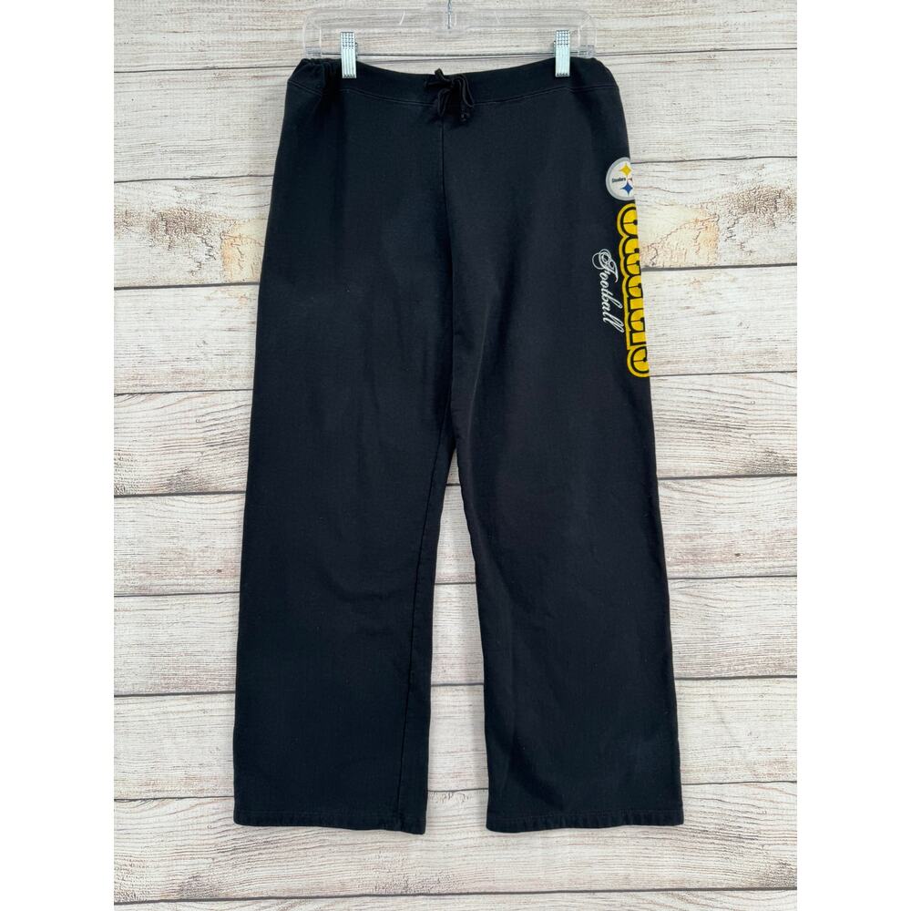 NFL Team Apparel Pittsburgh Steelers Sweatpants Womens Medium Black Yellow
